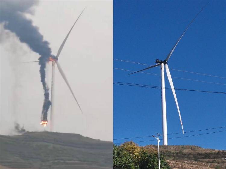 甘肅定西一風(fēng)力發(fā)電機(jī)風(fēng)輪起火<strong></p>
<p>西鳳酒
</strong>，當(dāng)?shù)卮迕瘢好盁煍?shù)十分鐘后燃燒，已建成投用多年:西鳳酒
