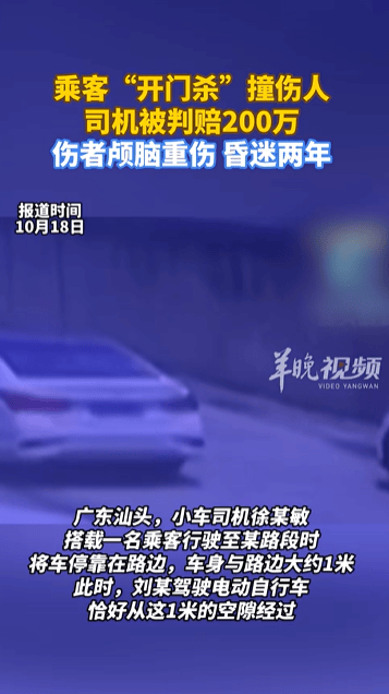 乘客“開門殺”撞傷人至昏迷兩年<strong></p>
<p>西鳳酒
</strong>，司機(jī)被判賠200萬，法院：司機(jī)負(fù)事故的全部責(zé)任:西鳳酒
